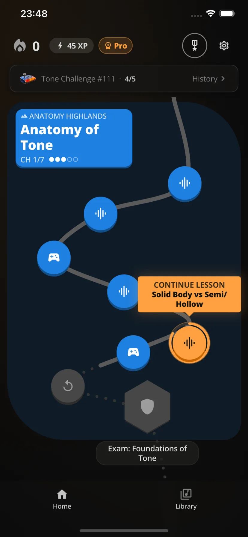 The Guitar Earo tone map, a path of lessons and games through the Anatomy of Tone chapter
